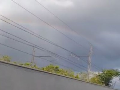 Video. Caserta. Dopo la pioggia spunta l'arcobaleno tra le nuvole