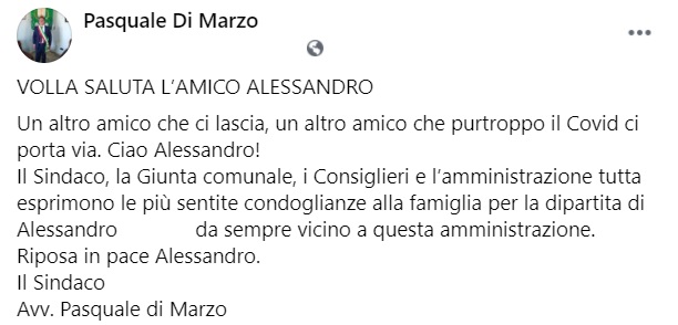 Lutto Nel Vesuviano Un Altro Amico Che Ci Lascia Le Piu Sentite Condoglianze Alla Famiglia
